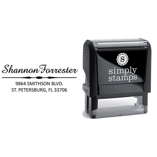 Forrester 3 Line Address Stamp Body and Imprint