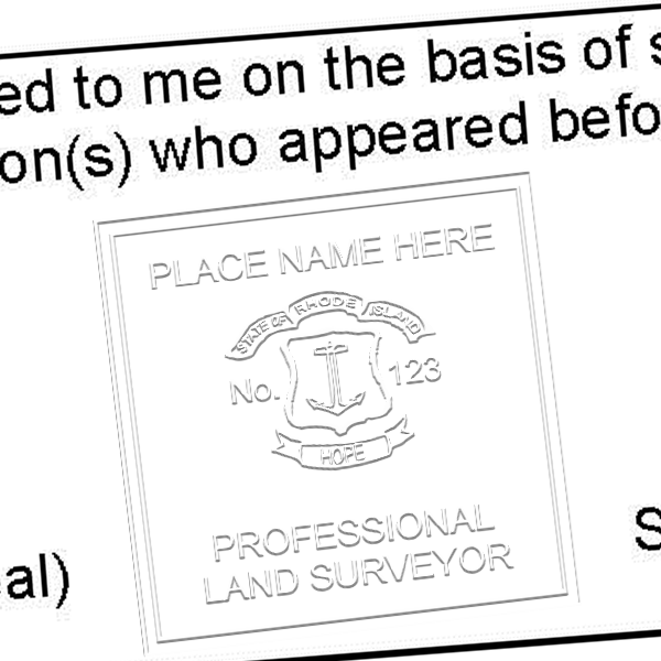 State of Rhode Island Land Surveyor Seal  Embosser Impression Example
