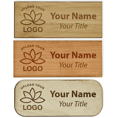 Engraved Wood Name Tag - 1.25" x 3"