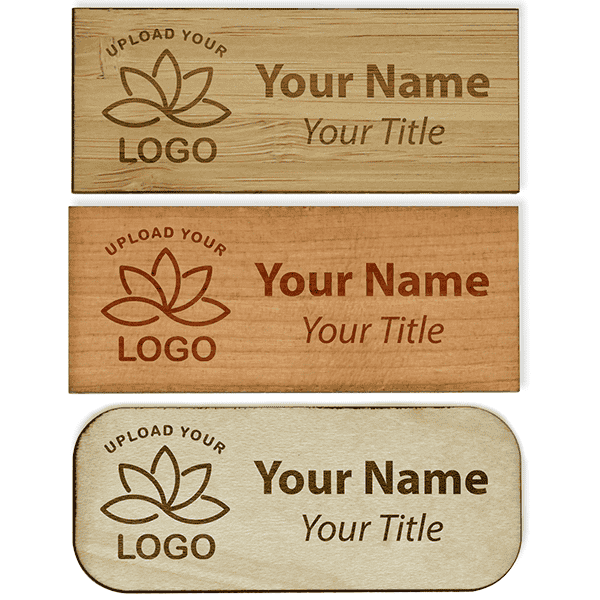 Engraved Wood Name Tag | 1 ¼” x 3”