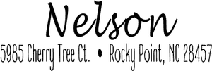 Nelson Cursive 2 Line Address Stamp