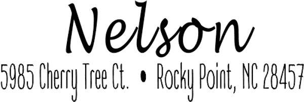 Nelson Cursive 2 Line Address Stamp