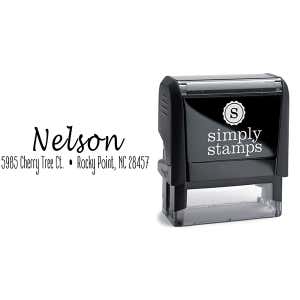 Nelson Cursive 2 Line Address Stamp Body and Imprint