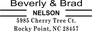 Double Line Last Name Address Stamp
