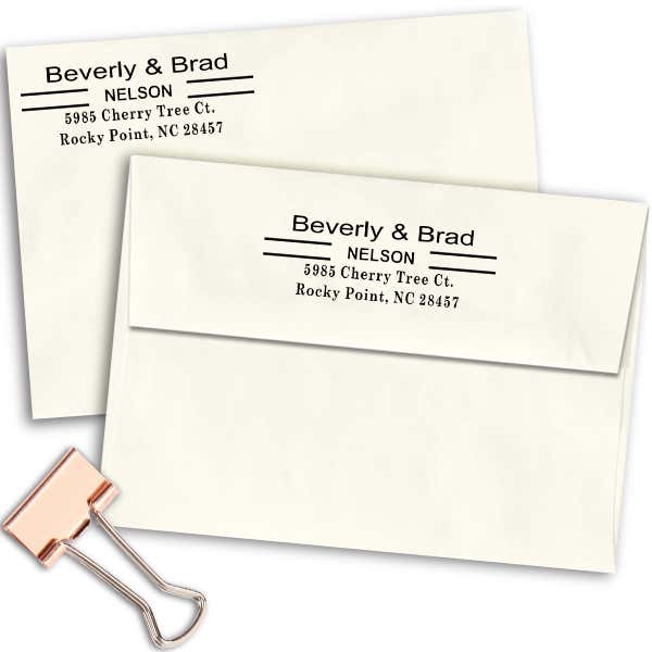 Double Line Last Name Address Stamp