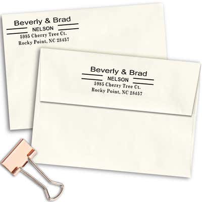 Double Line Last Name Address Stamp - alternate view