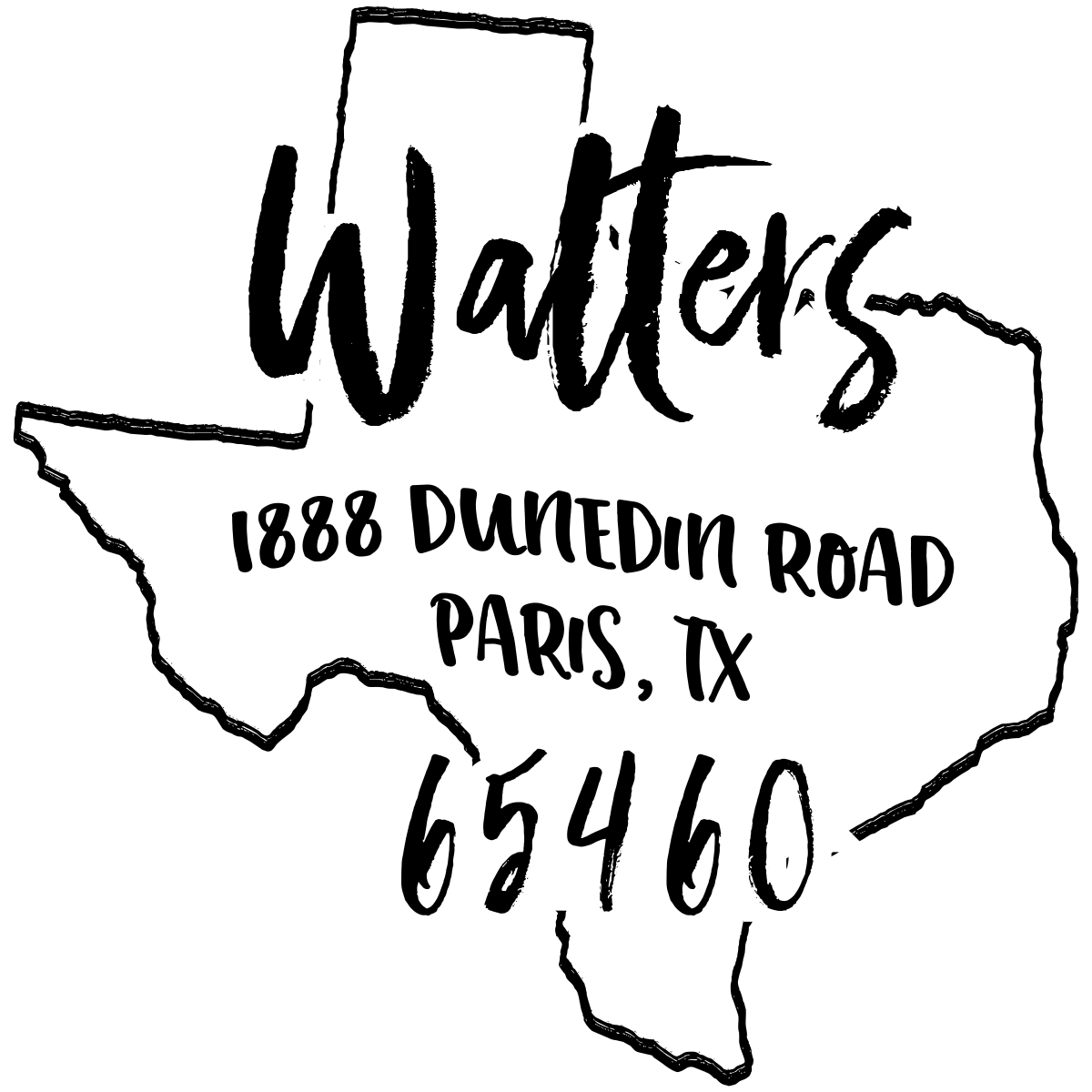 Custom Texas Address Stamp