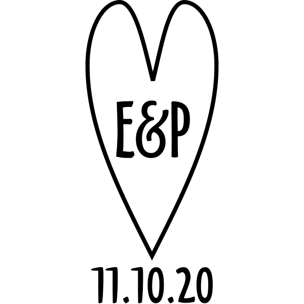 Custom Save the Date Heart Stamp