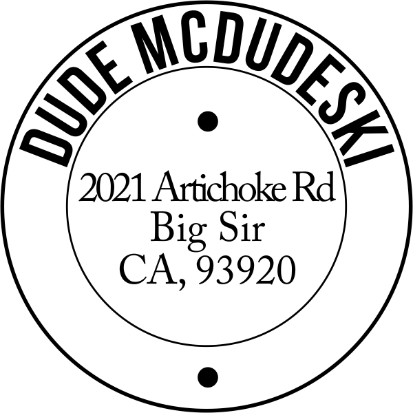 McDudeski Address Stamp