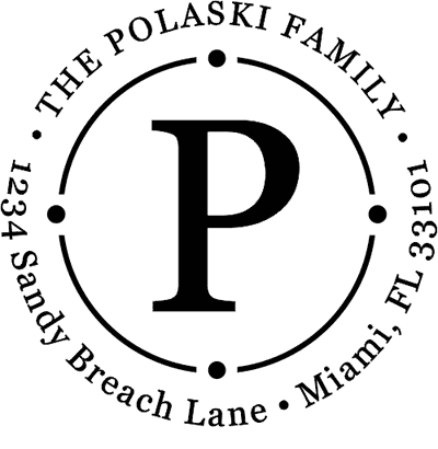 Last Name Initial Round Address Stamp