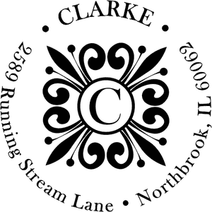 Clarke Deco Monogram Address Stamp