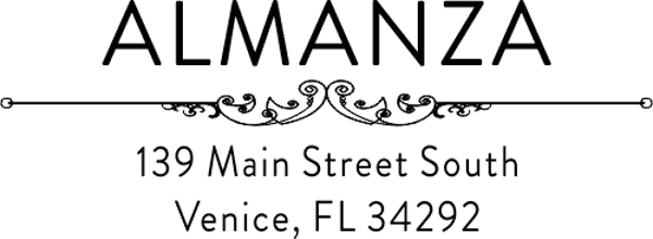 Almanza Deco Rubber Address Stamp