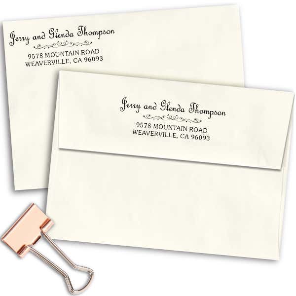 Thompson Heart Deco Rubber Address Stamp