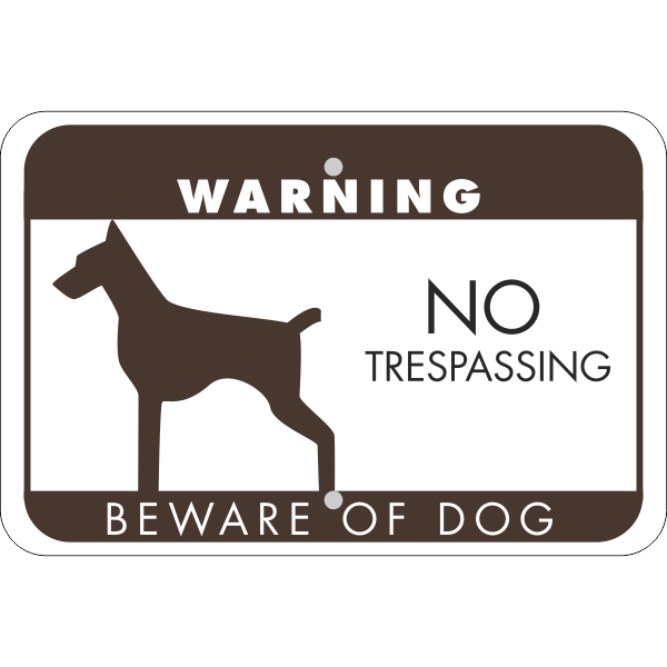 No Trespassing Beware of Dog Horizontal Sign