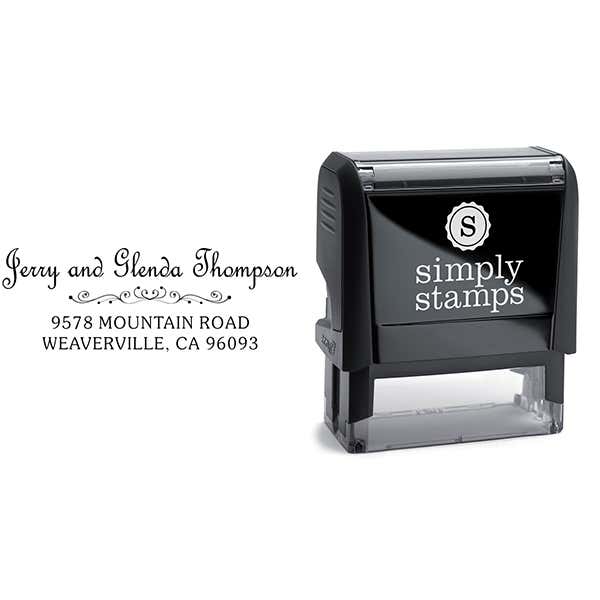 Thompson Heart Deco Rubber Address Stamp Body and Imprint