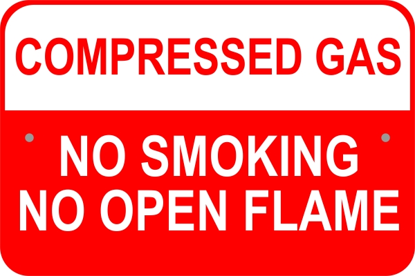 Compressed Gas 12" x 18" Aluminum Sign