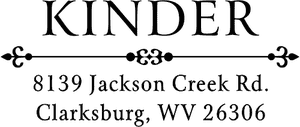 Kinder Vintage Deco Rubber Address Stamp