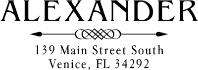 Deco Arrow Last Name Address Stamp