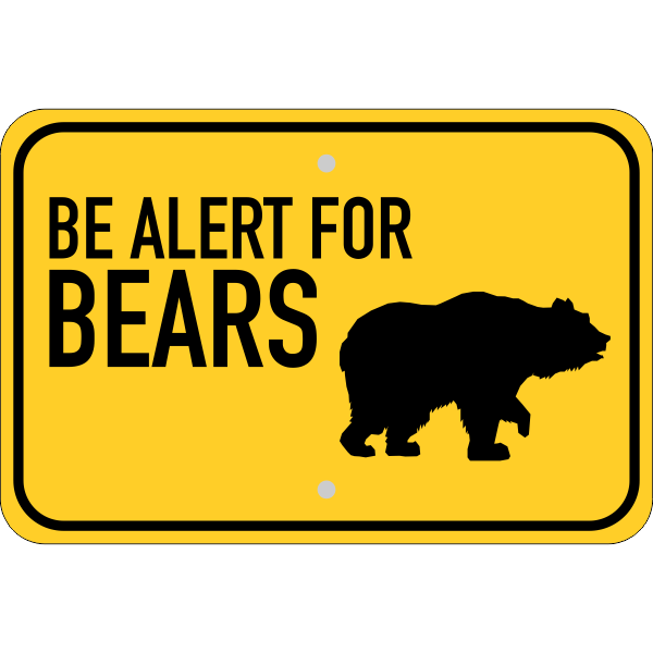 Horizontal Alert For Bears Sign
