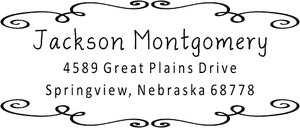 Montgomery Curly Deco Border Address Stamp
