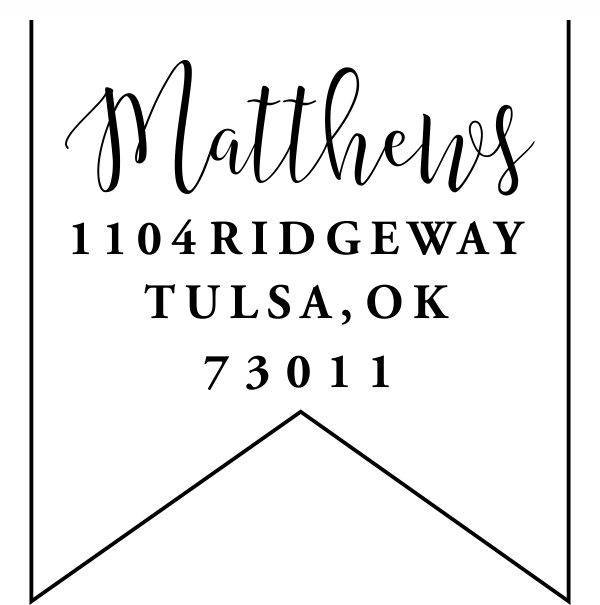Matthews Pennant Address Stamp