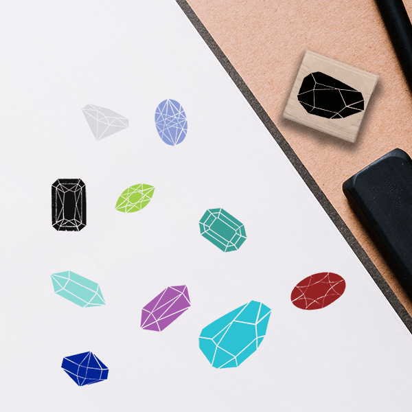 Turquoise Asymmetrical Stamp
