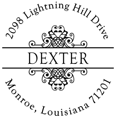 Dexter Round Deco Address Stamp