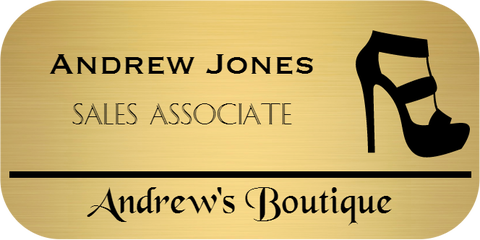 Shoe Store 3 Line Rounded Rectangle Name Tag