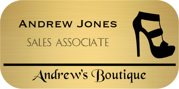 Shoe Store 3 Line Rounded Rectangle Name Tag