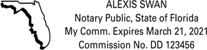 Florida Notary Public Seal State Outline