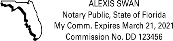 Florida Notary Public Seal State Outline