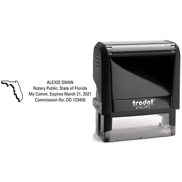 Florida Notary Public Seal State Shape Stamp Body and Design