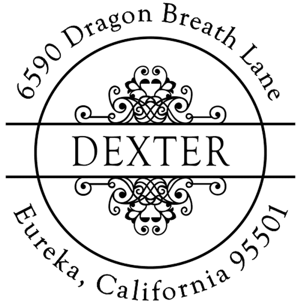 Dexter Vintage Circle Address Stamp