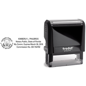 Florida Notary Public with Great Seal & Rising Sun Stamp Body and Design