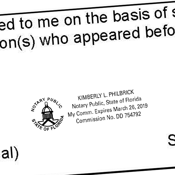 Florida Notary Public Seal Capitol Building  Imprint Example
