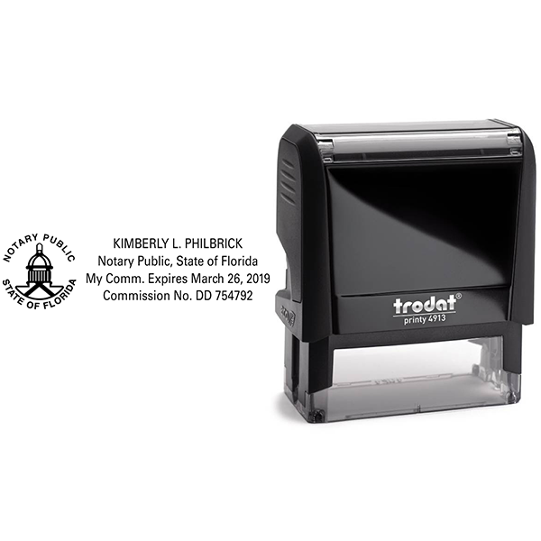 Florida Notary Public Seal Capitol Building  Stamp Body and Design