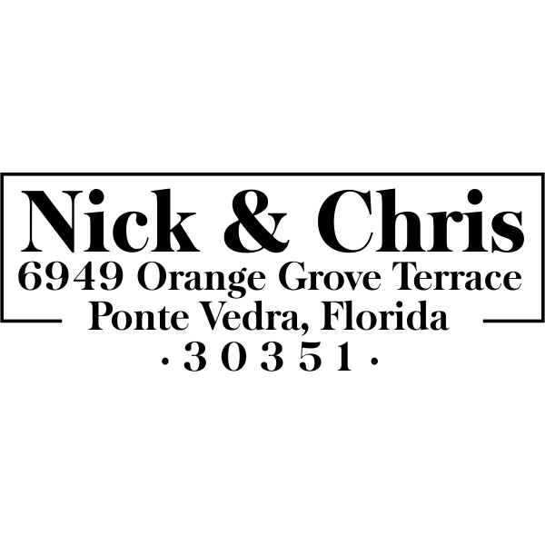 Orange Grove Couple's Address Stamp
