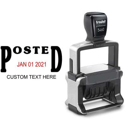 Trodat Posted Date Stamp 1.375" x 2.25" - alternate view