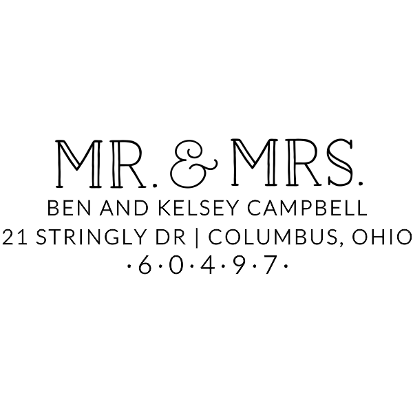 Campbell Wedding Address Stamp