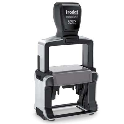 Customizable Trodat Professional 5203 Heavy Duty Self-Inking Stamp with Stainless Steel Frame and 1 1/8" x 2" Impression Size - alternate view