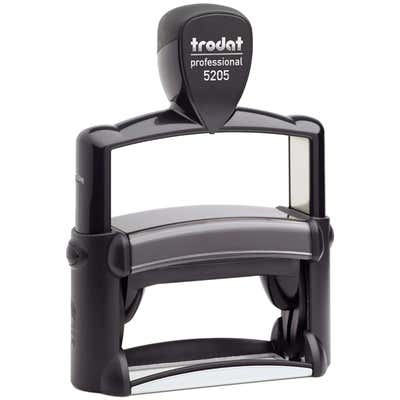Customizable Trodat Professional 5205 Heavy Duty Self-Inking Stamp with Stainless Steel Frame and 1" x 2.75" Impression Size - alternate view