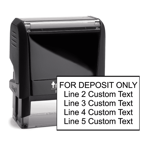5 Line For Deposit Only Stamp