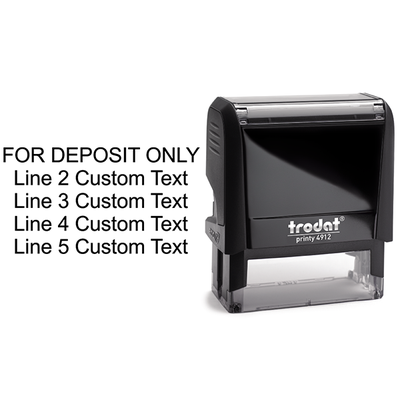 5 Line For Deposit Only Stamp - alternate view
