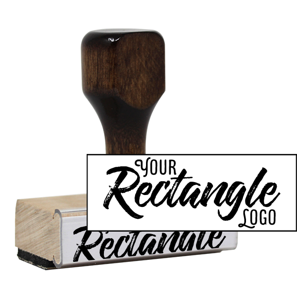 Rectangle Logo Wooden Hand Stamp