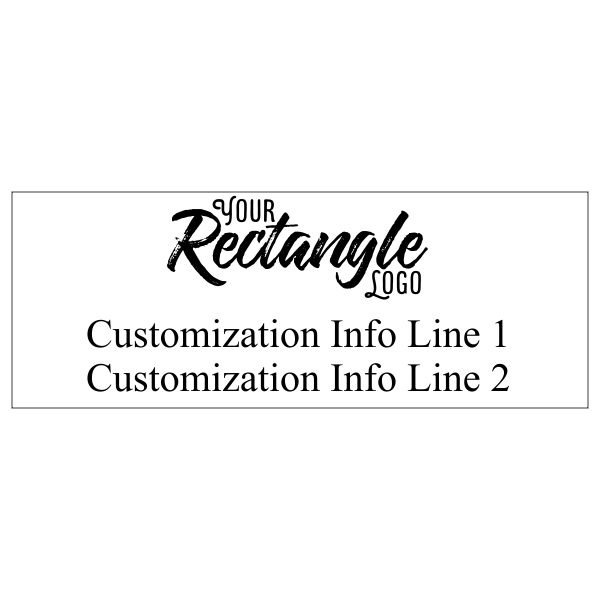 Two Line Rectangular Logo Hand Stamp with Wood Handle