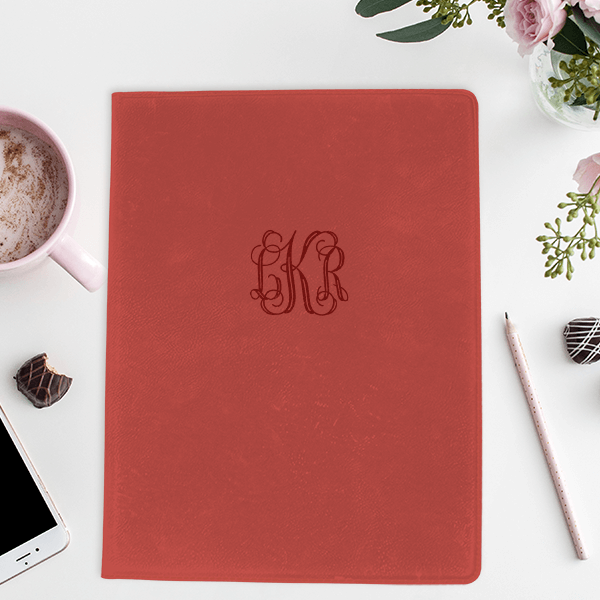 Center Monogram Leatherette Portfolio