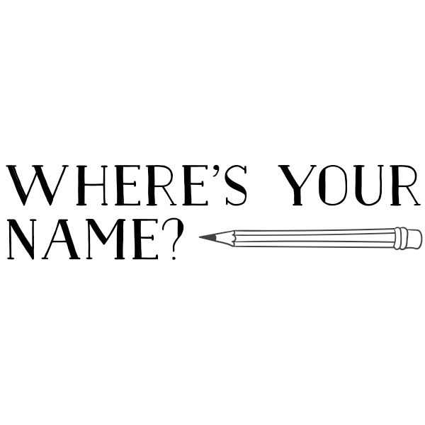 Pencil Where's Your Name Teacher Grading Stamp