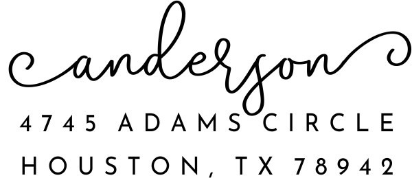 Anderson European Wood Handle Address Stamp Imprint Example