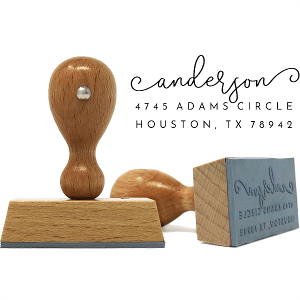 Anderson European Wood Handle Address Stamp