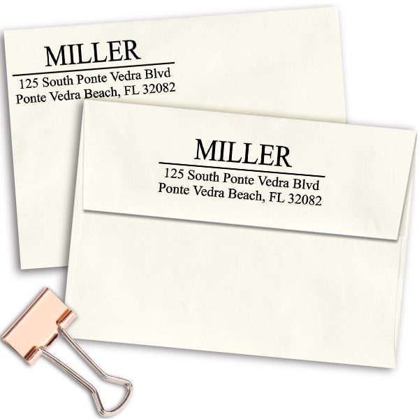 Last Name Address Stamp on envelopes